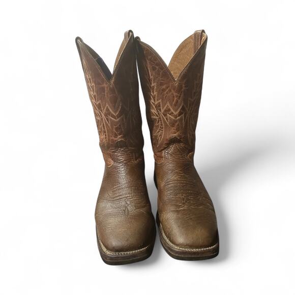 Lucchese Rudy M4090 Men's Western Brown Square Toe Boots Size 9.5 EE Used - Picture 4 of 10